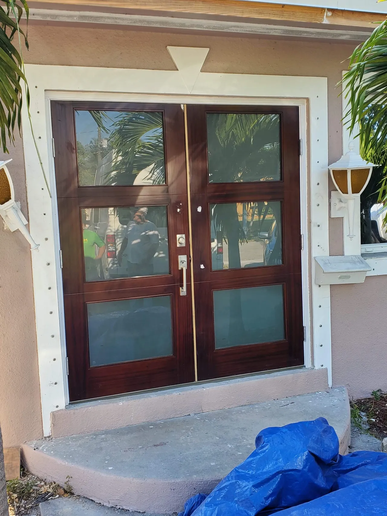 Mahogany Glass Double Entry